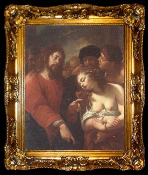 framed  Giuseppe Nuvolone Christ and the woman taken in adultery, ta009-2